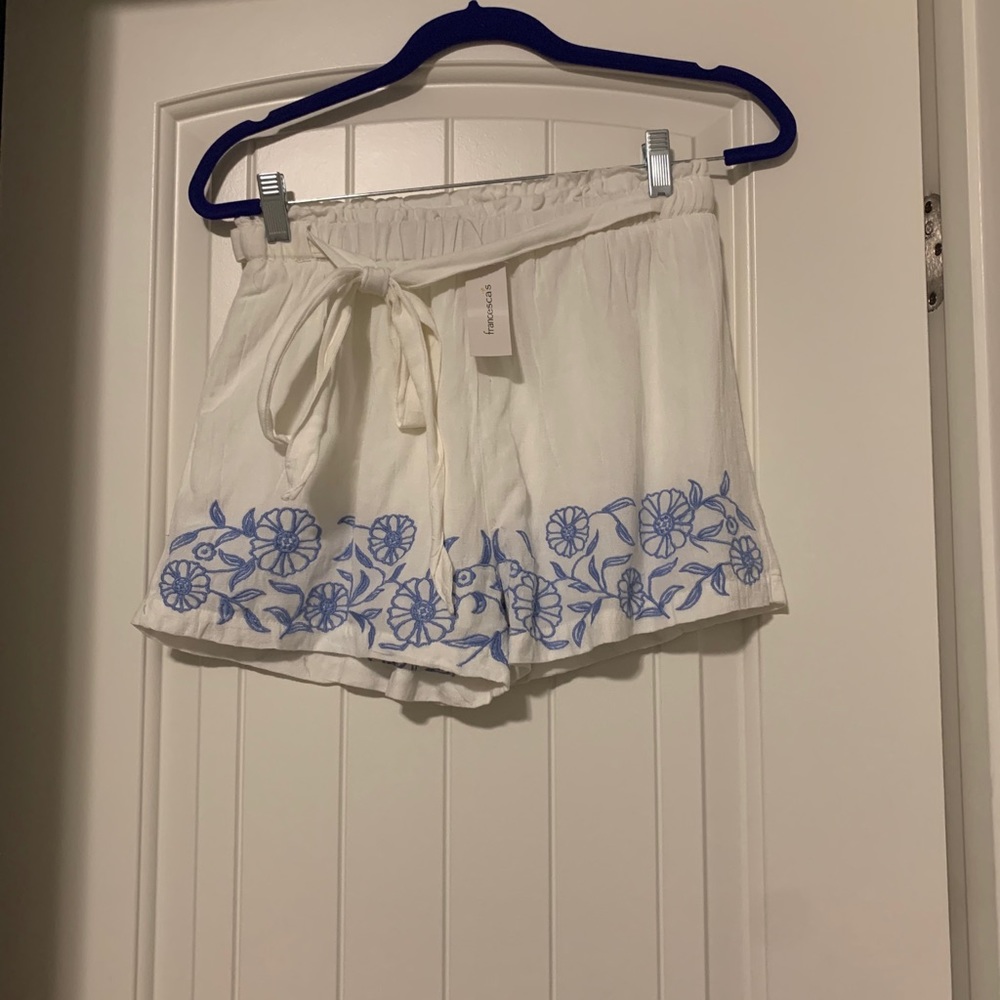 Flowy shorts with blue floral detail- new with tag